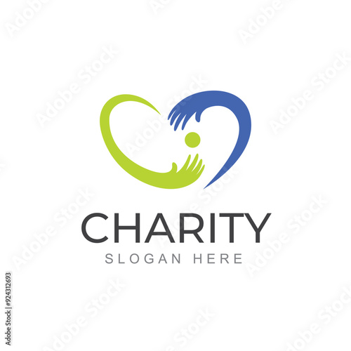 charity logo vector illustration template