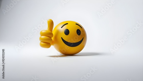 3d yellow emoji with thumbs up