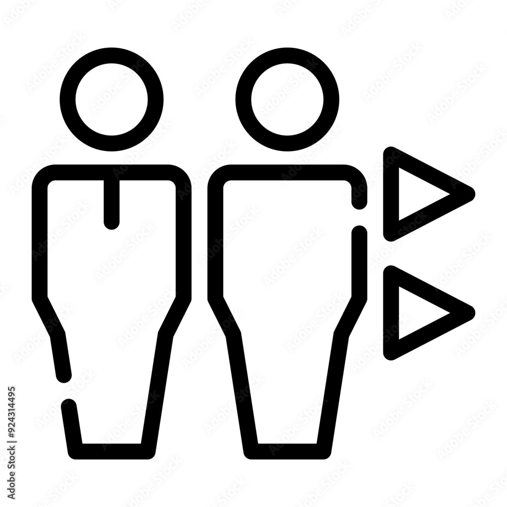 accompanied line icon accompanied line icon