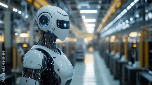 Wallpaper Mural Advanced Robotics White Humanoid Robot in a Modern Factory Setting Torontodigital.ca