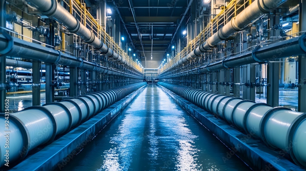 Large Scale Reverse Osmosis Membrane System in Seawater Desalination Plant Large Scale Reverse Osmosis Membrane System in Seawater Desalination Plant