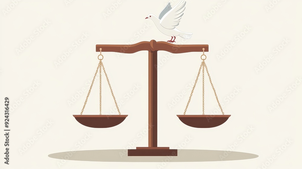 Dove of Peace on a Scale of Justice Dove of Peace on a Scale of Justice