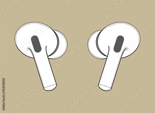 Vector image of TWS or True wireless Stereo. TWS icon. TWS symbol
