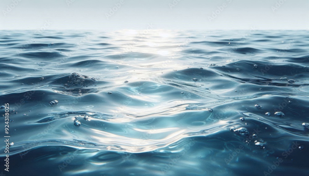 Naklejka premium blue water surface with white background