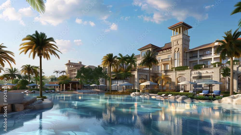 Fototapeta premium Ocean view luxury resort hotel
