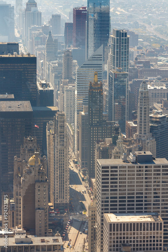 Carbide and Carbon Building and modern Architecture Tower Buildings, Downtown Chicago, Illinois, United States