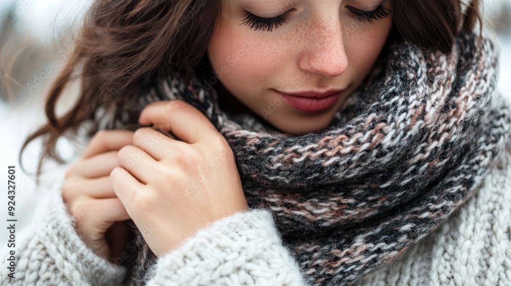 Handmade woman knits a scarf from wool. handmade home business. startup for housewives. Handmade woman knits a scarf from wool. handmade home business. startup for housewives.