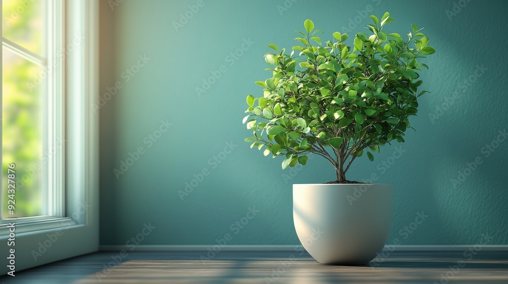 Fototapeta premium Embracing Simplicity and Natural Light in a Tranquil Space with Modern Design Elements