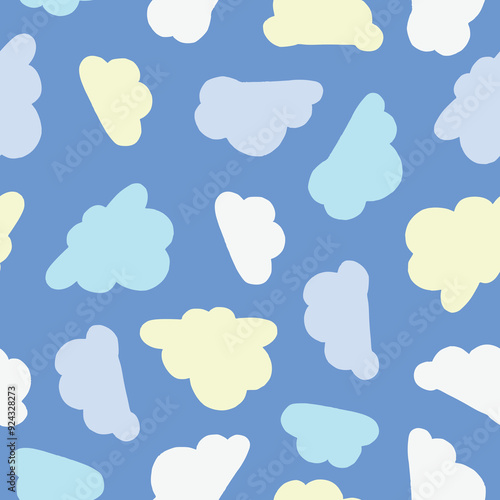 Bunch of Cloud Vector Seamless Pattern illustration Design