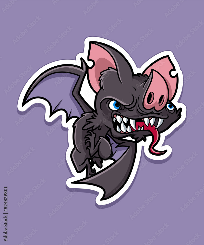 Obraz premium Vampire Bat Halloween Design Sticker