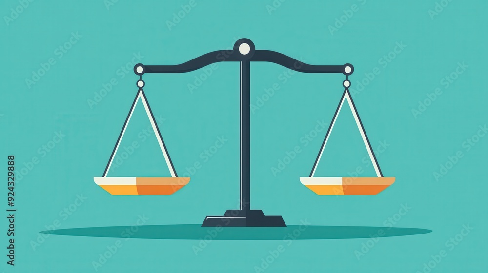 Scales of Justice - Flat Design Illustration. Scales of Justice - Flat Design Illustration.