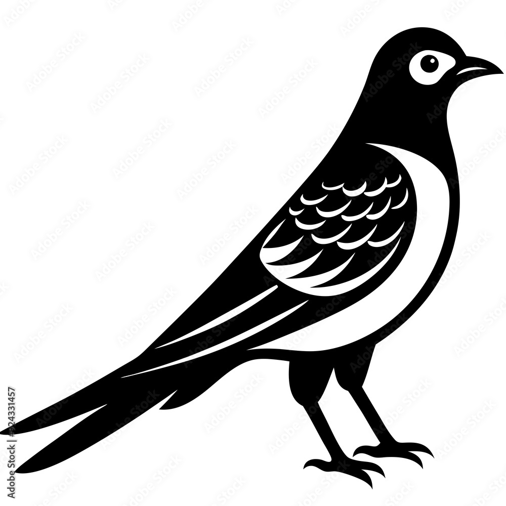 Fototapeta premium Vector art of cuckoo icon silhouette illustration