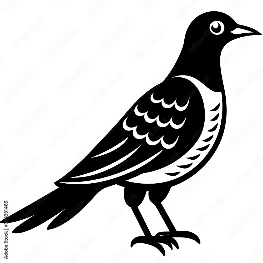 Fototapeta premium Vector art of cuckoo icon silhouette illustration