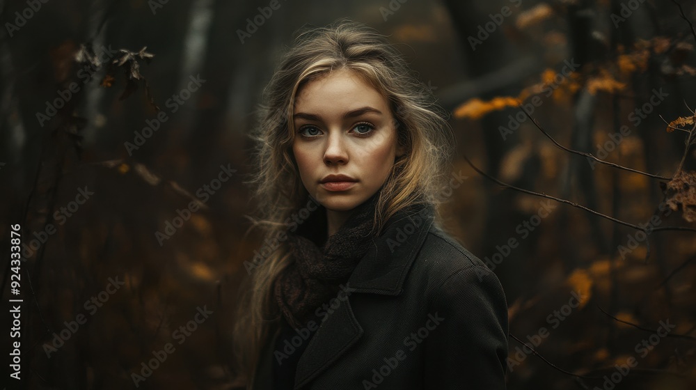 Woman in Autumn Woods. Woman in Autumn Woods.