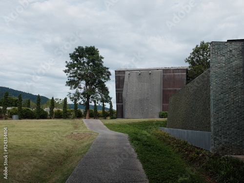 Landscape of the hotel outdoor and mountain view, Pak Chong district, Nakorn Ratchasima, Thailand.