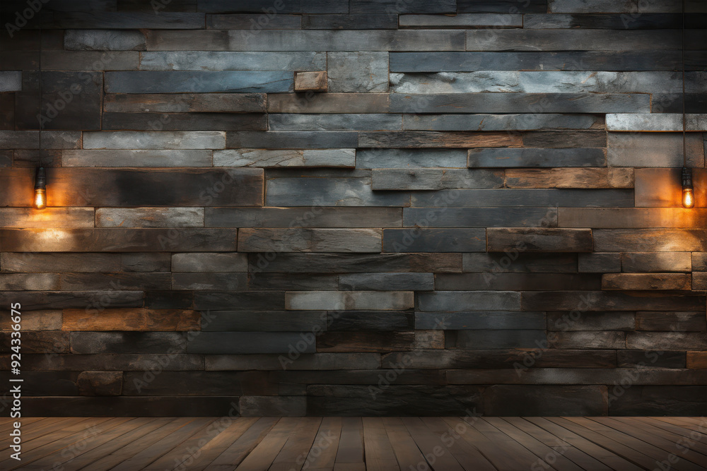 Rustic Wooden Wall with a Harmonious Blend of Earthy Tones and Natural Textures Rustic Wooden Wall with a Harmonious Blend of Earthy Tones and Natural Textures