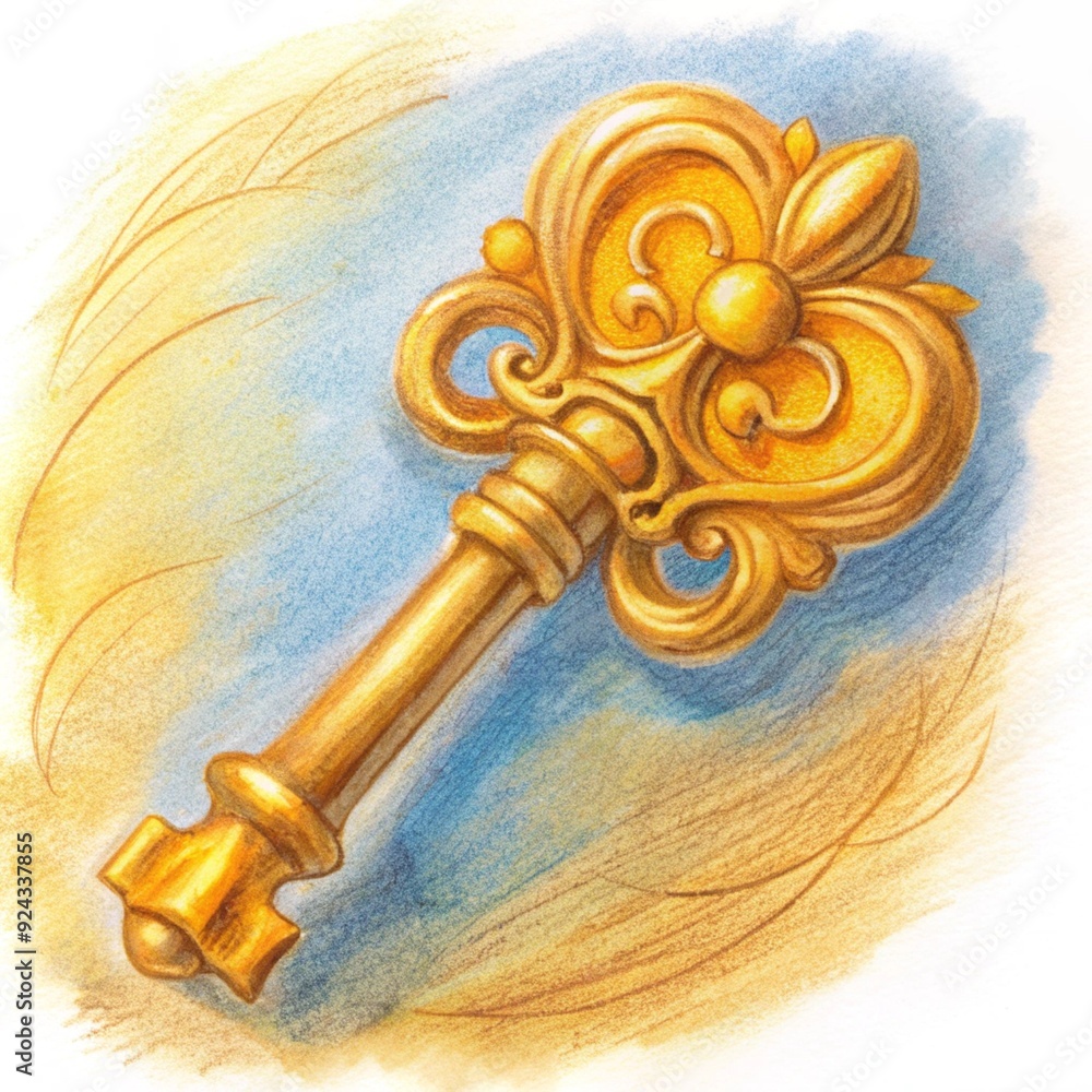 golden key on the background golden key on the background