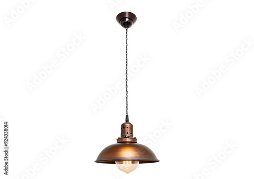 Obraz na plátně Vintage industrial style pendant lamps over isolated on a transparent or white b
