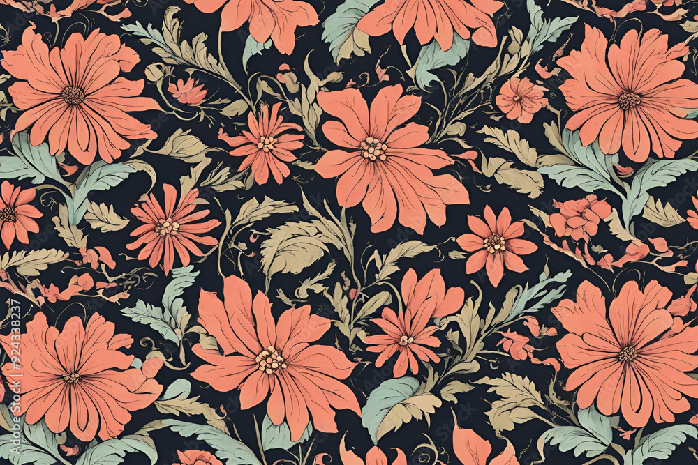 Repetitive floral pattern Repetitive floral pattern