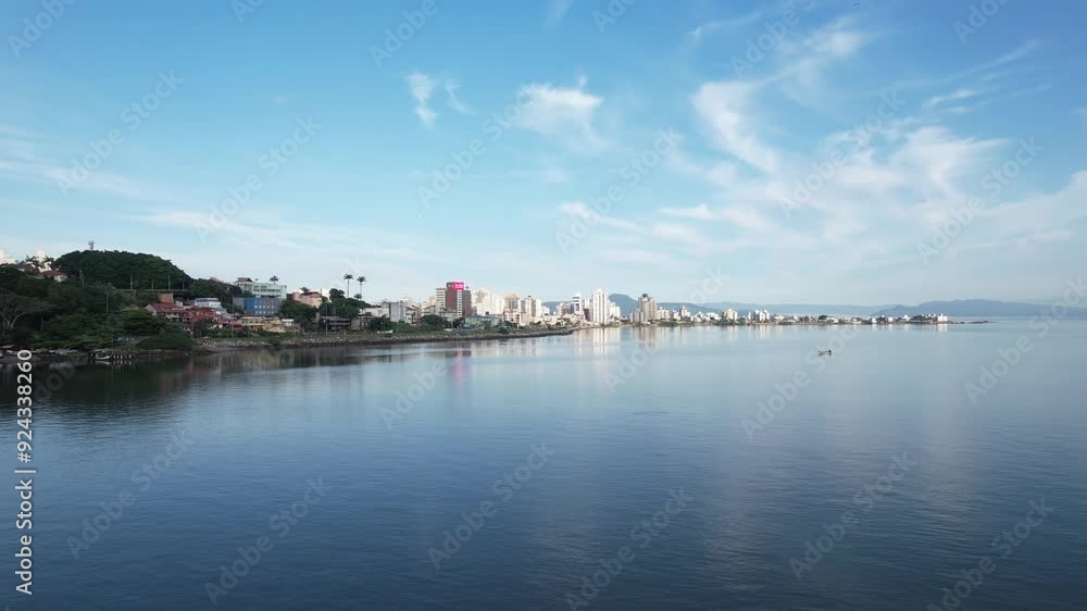 hercilio luz,bridge, florianopolis, brazil, calm sea, day