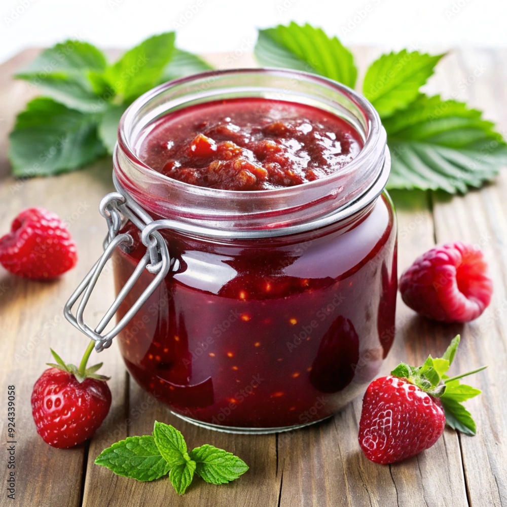 strawberry jam in glass jar strawberry jam in glass jar