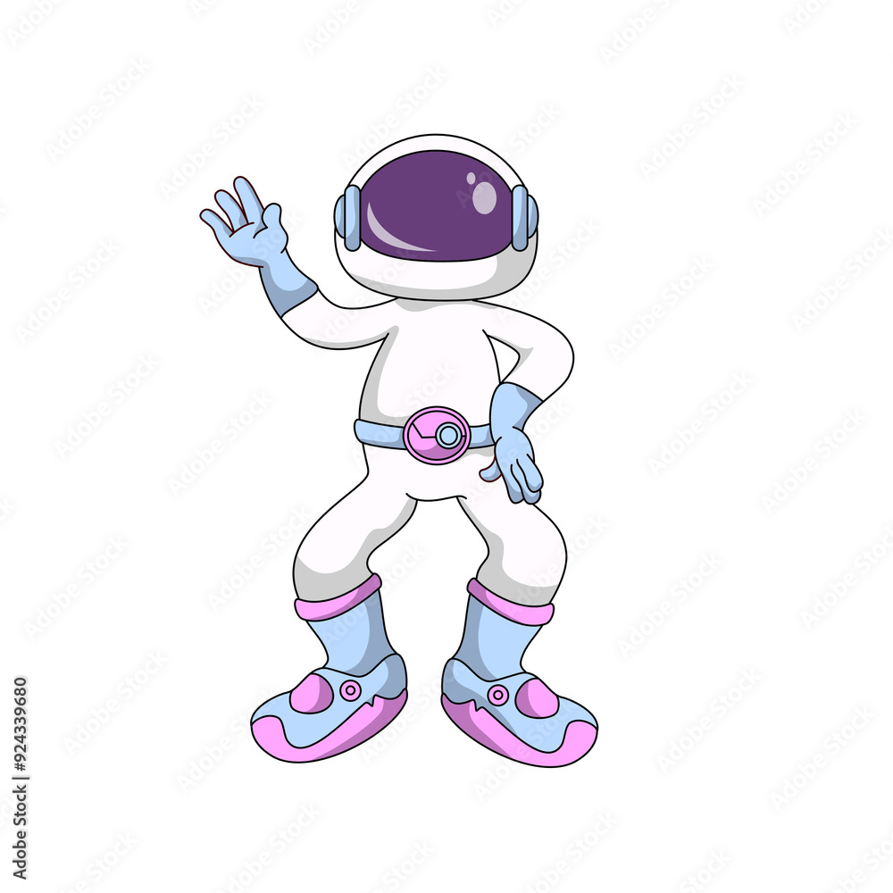 astronaut with hand style metal dan say hello, Cartoon Vector Icon Illustration. Flat Cartoon Style. Icon Concept Isolated Premium Vector. astronaut with hand style metal dan say hello, Cartoon Vector Icon Illustration. Flat Cartoon Style. Icon Concept Isolated Premium Vector.