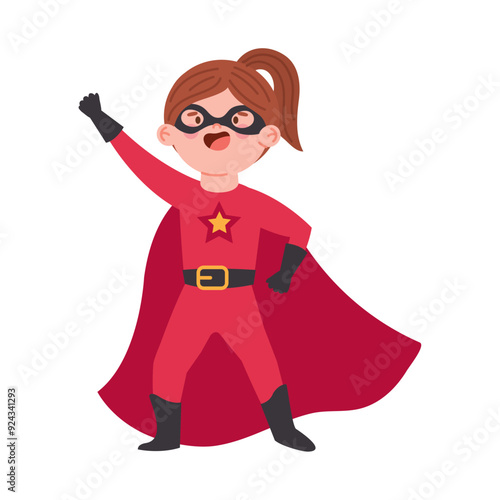 girl caped super hero flying