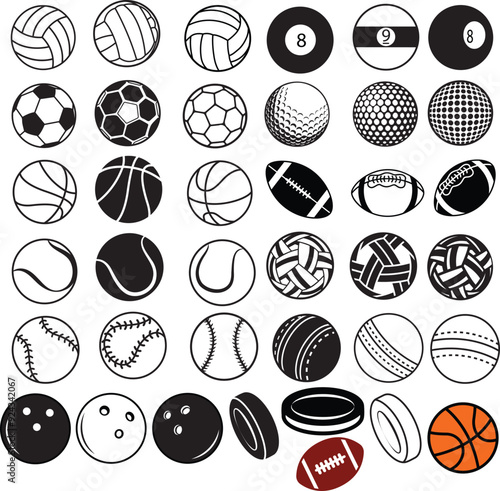 Sports Ball Icons | balls Clipart | Balls Vectors 