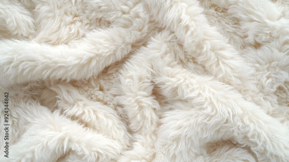 Close-Up of Fluffy White Wool Fabric Texture. Close-Up of Fluffy White Wool Fabric Texture.