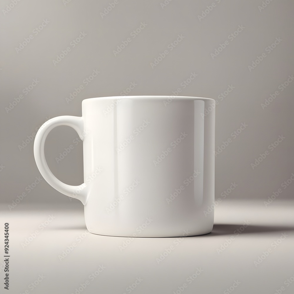 Plain white ceramic mug with clean minimalist background. Plain white ceramic mug with clean minimalist background.