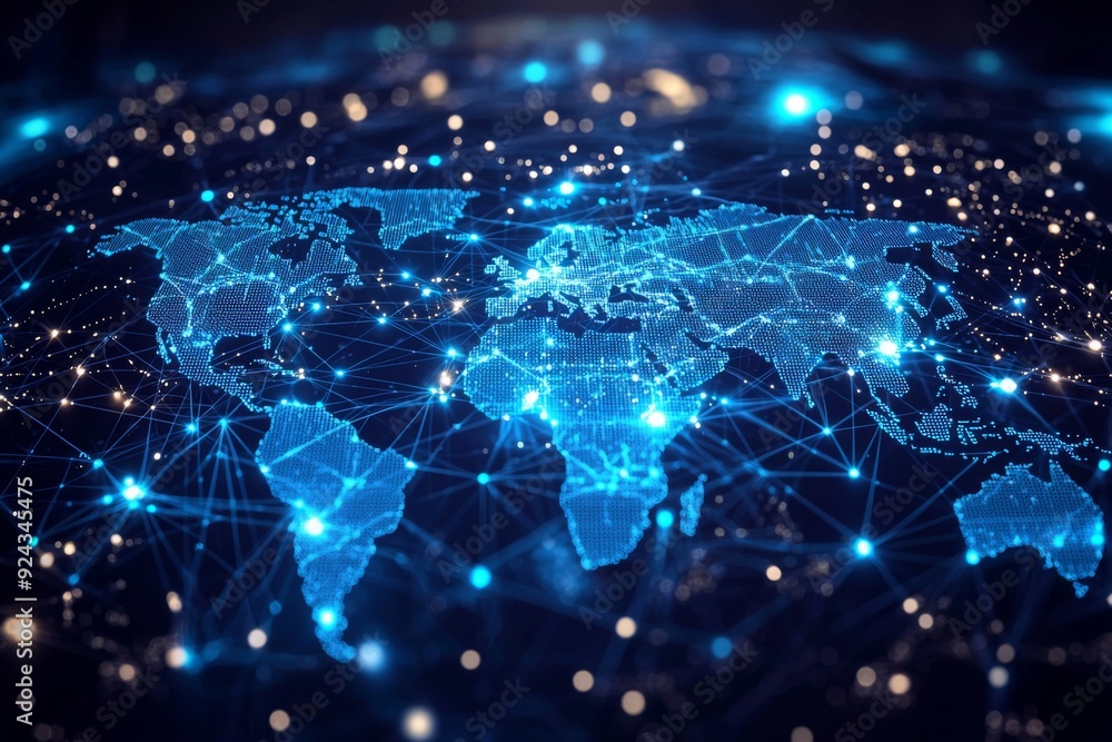 Global Digital Business Network Connection Illustration created with Generative AI Global Digital Business Network Connection Illustration created with Generative AI