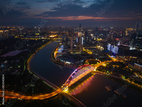 Skyline view of Wuhan City landmark