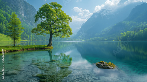 Nature and Landscape Backgrounds.High-resolution images of mountains, forests, and beaches.Generative Ai Illustratrions.