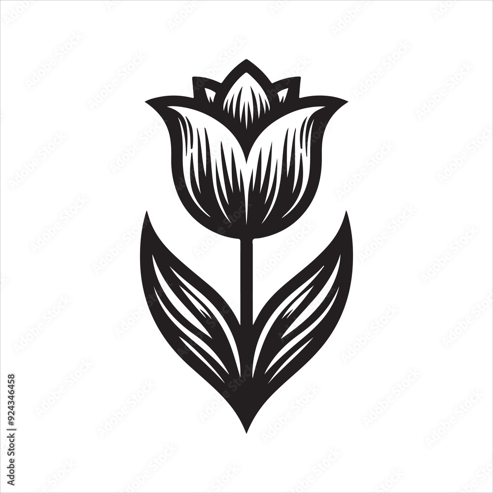 Fototapeta premium Tulip Icon and vector