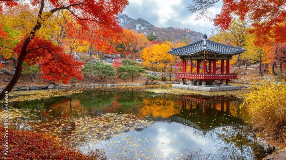 Autumnal Serenity in a Korean Garden Autumnal Serenity in a Korean Garden