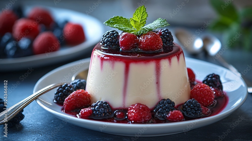 Mascarpone Panna Cotta with Mixed Berries Mascarpone Panna Cotta with Mixed Berries