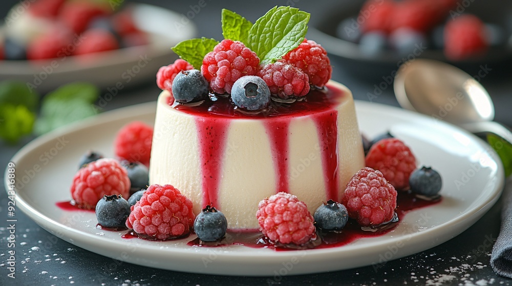 Mascarpone Panna Cotta with Mixed Berries Mascarpone Panna Cotta with Mixed Berries