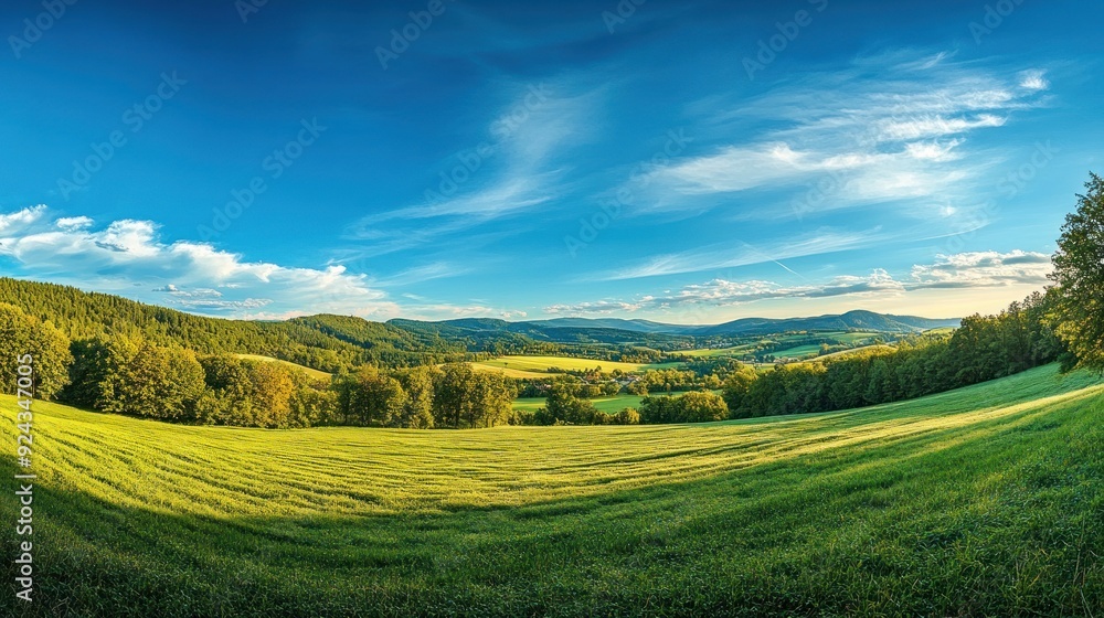 Obraz premium Serene Green Valley Landscape