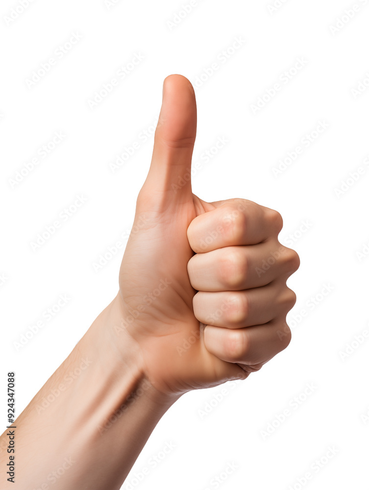 Side view of hand showing thumbs up isolated on transparent background Side view of hand showing thumbs up isolated on transparent background