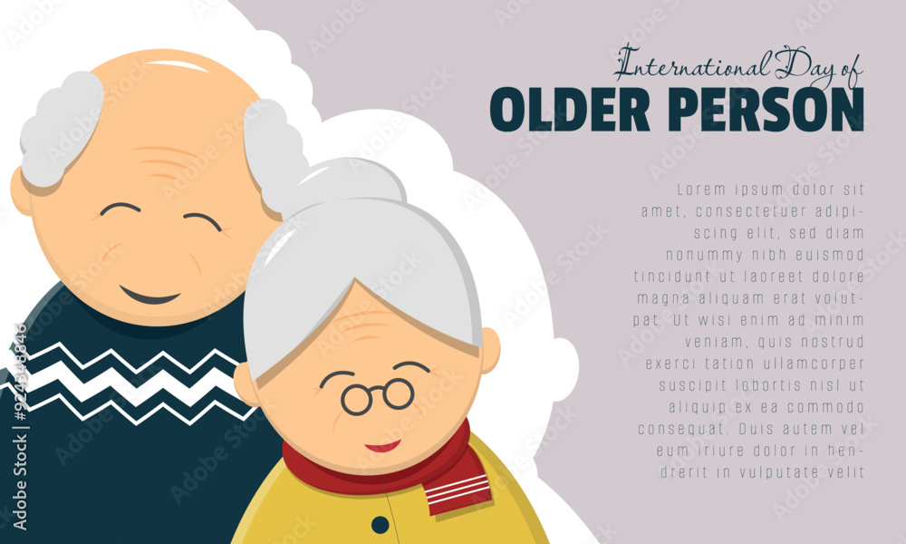 International Day of Older Person Template with elderly couple International Day of Older Person Template with elderly couple