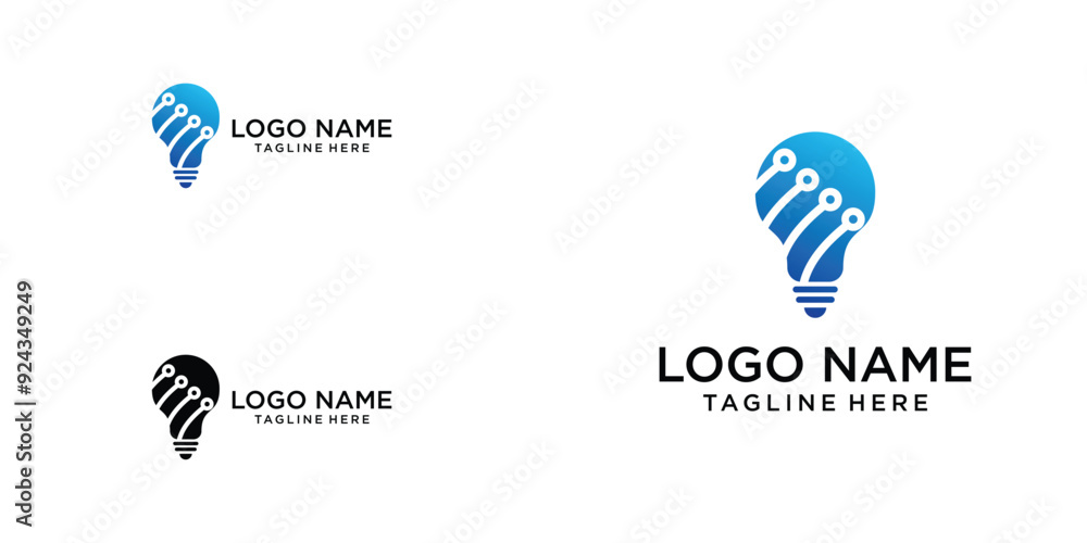 Creative bulb logo design with modern concept premium vector Creative bulb logo design with modern concept premium vector