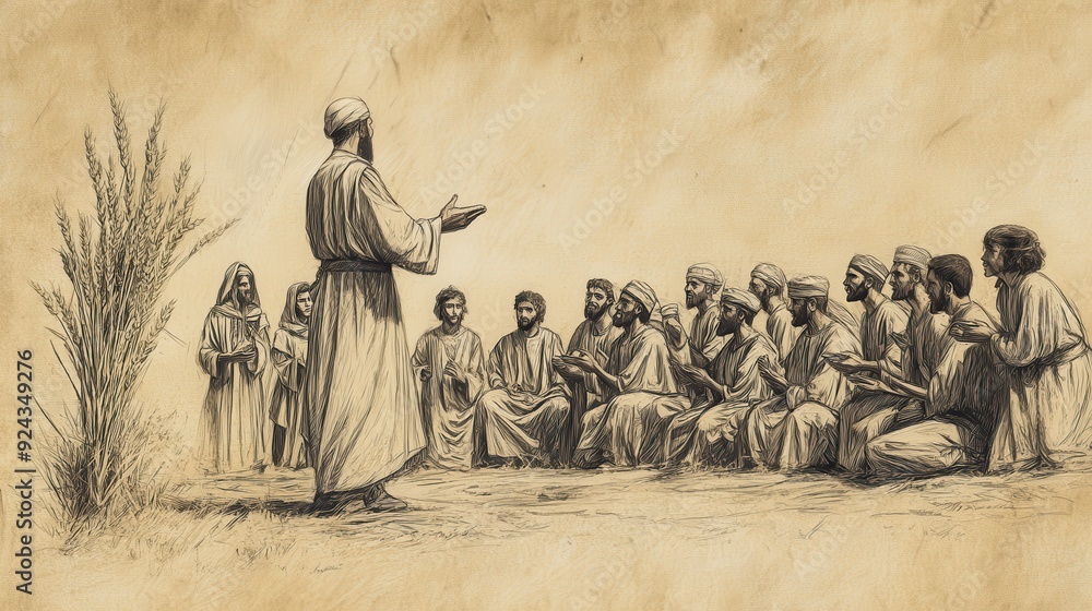 Bible Wall Art of Leviticus, The Grain Offering, Priest explaining ...