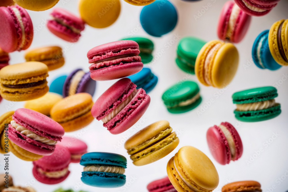 Obraz premium Colorful Macarons: A Sweet Indulgence