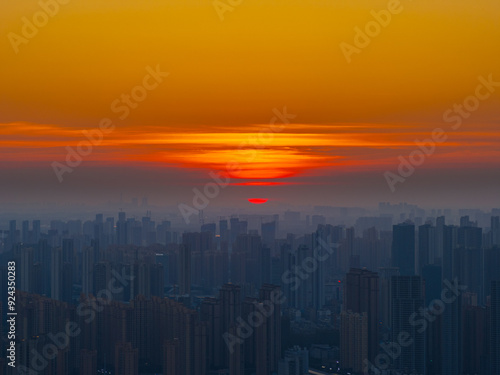 Wallpaper Mural Skyline view of Wuhan City landmark Torontodigital.ca