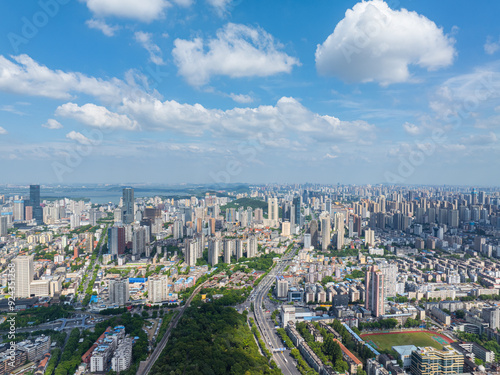 Wallpaper Mural Skyline view of Wuhan City landmark Torontodigital.ca