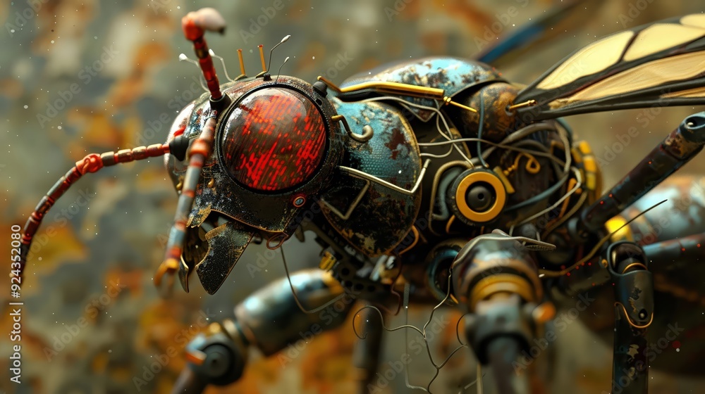 Fototapeta premium robot wasp retro