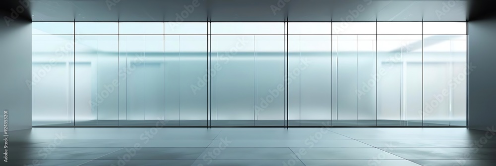 Modern Minimalist Interior Design with Large Glass Windows - 3D Illustration Modern Minimalist Interior Design with Large Glass Windows - 3D Illustration