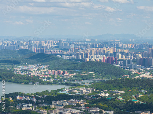 Skyline view of Wuhan City landmark