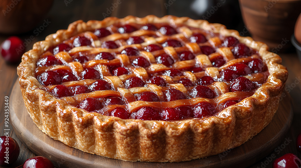 Cherry pie white background Cherry pie white background