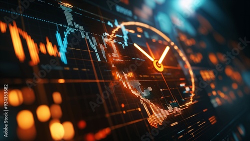 Dynamic Visualization of Financial Market Trends: A Stunning Display of Data Analytics and Cutting-Edge Design Capturing the Pulse of Global Economic Activity photo